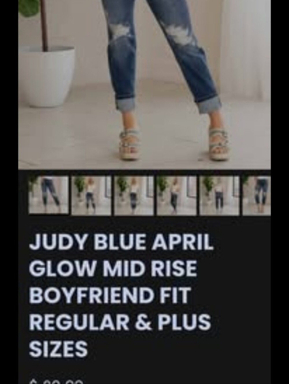 Judy Blue April Glow Mid Rise Boyfriend Jeans Blue Waist 15 NWT